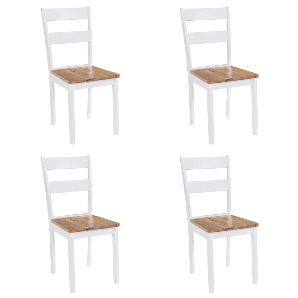 Eetkamerstoelen Massief Rubberwood Wit 4