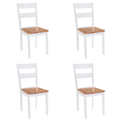 Eetkamerstoelen Massief Rubberwood Wit 4