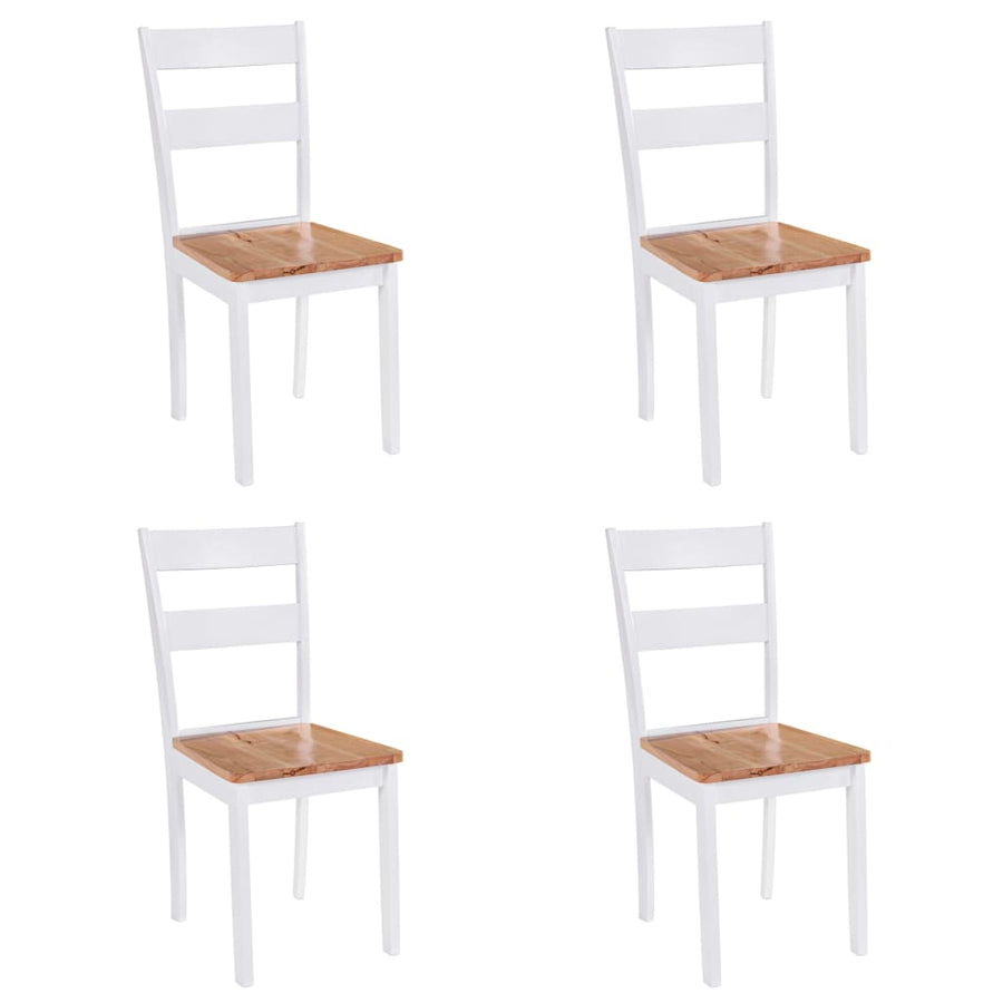 Eetkamerstoelen Massief Rubberwood Wit 4