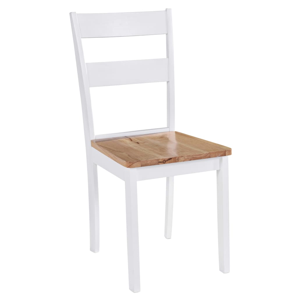 Eetkamerstoelen Massief Rubberwood Wit 4