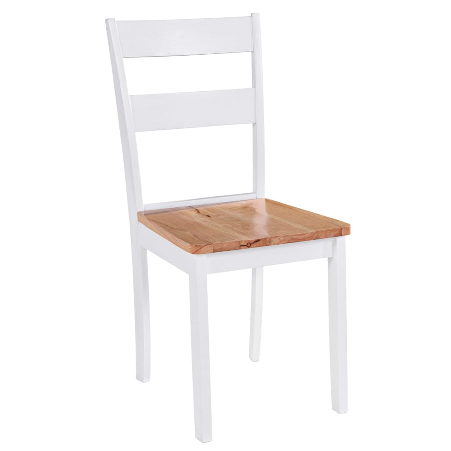 Eetkamerstoelen Massief Rubberwood Wit 4