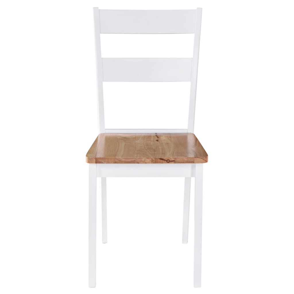 Eetkamerstoelen Massief Rubberwood Wit 4