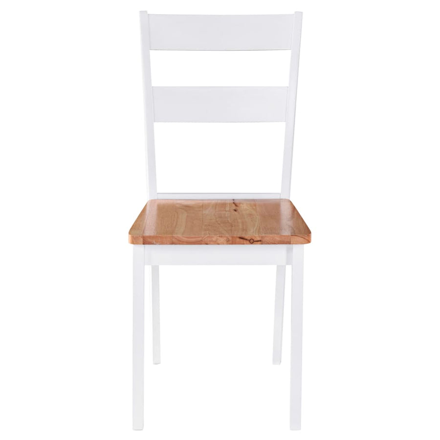Eetkamerstoelen Massief Rubberwood Wit 4