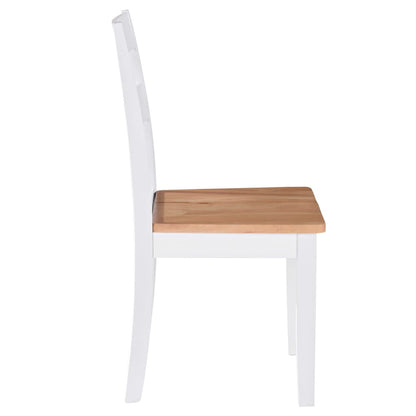 Eetkamerstoelen Massief Rubberwood Wit 4