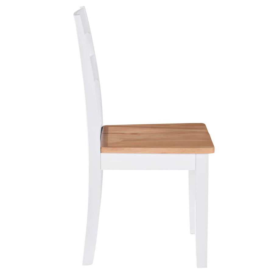 Eetkamerstoelen Massief Rubberwood Wit 4