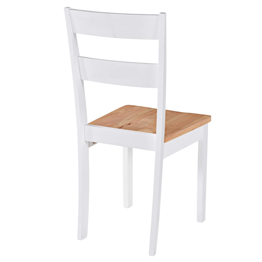 Eetkamerstoelen Massief Rubberwood Wit 4