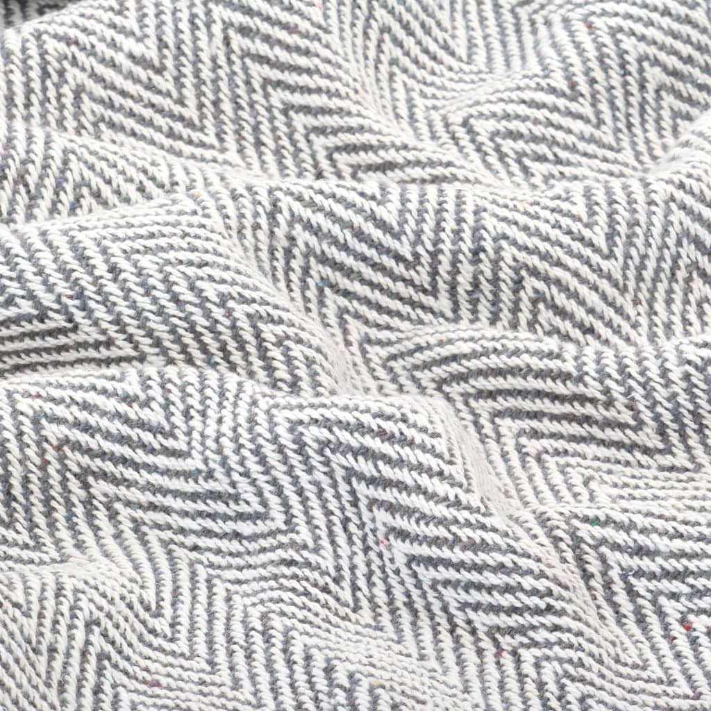 Plaid Visgraat Katoen 125 x 150 cm Grijs