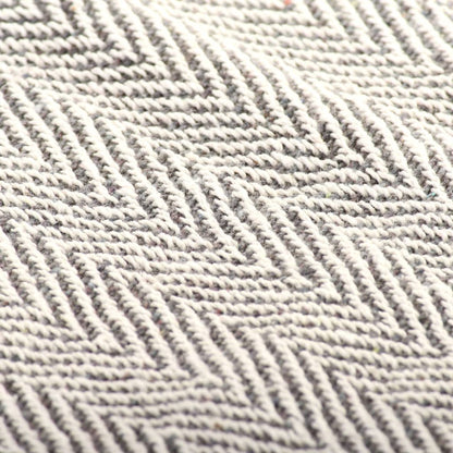 Plaid Visgraat Katoen 125 x 150 cm Grijs