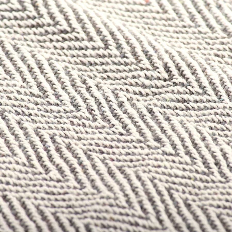Plaid Visgraat Katoen 160 x 210 cm Grijs