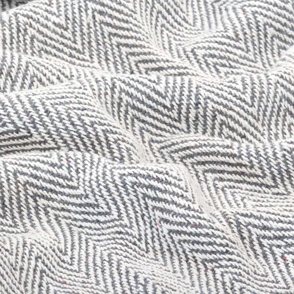 Plaid Visgraat Katoen 220 x 250 cm Grijs