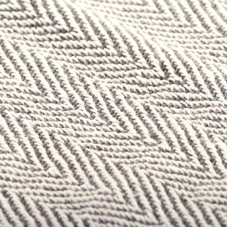 Plaid Visgraat Katoen 220 x 250 cm Grijs