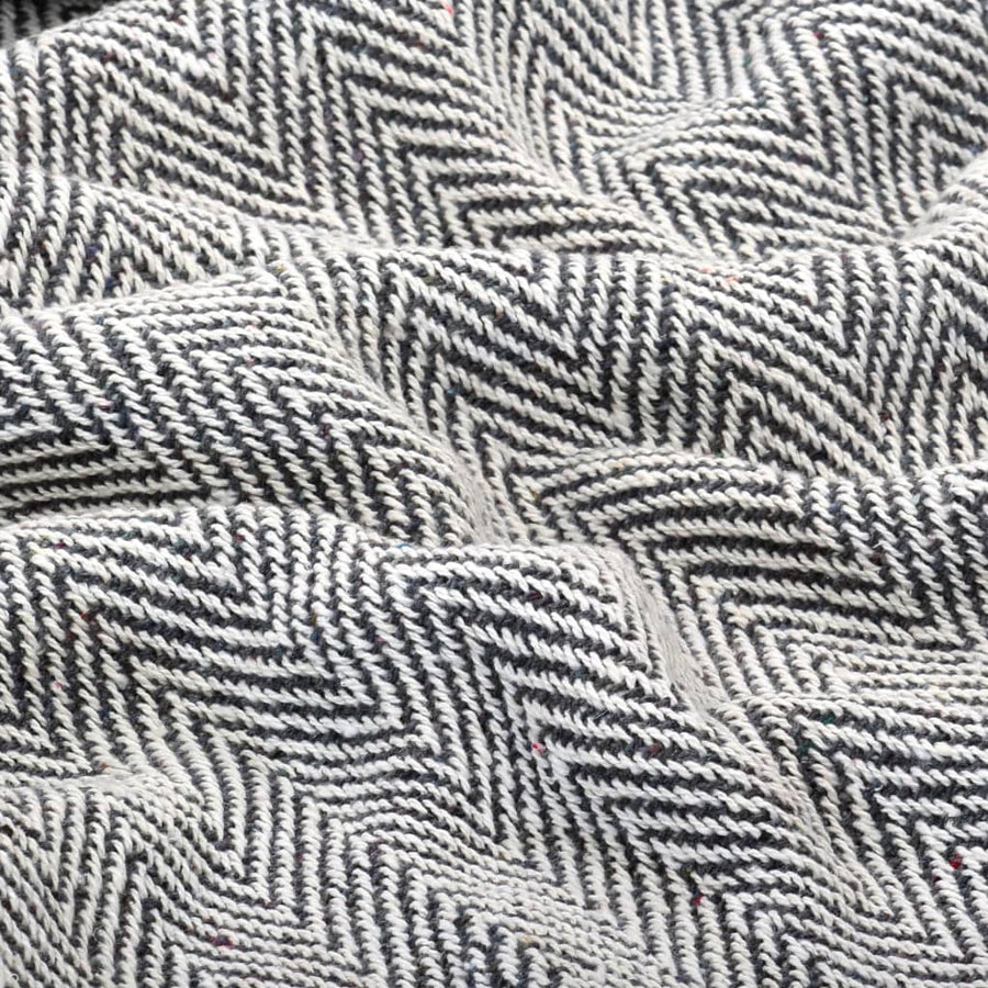 Plaid Visgraat Katoen 125 x 150 cm Marineblauw