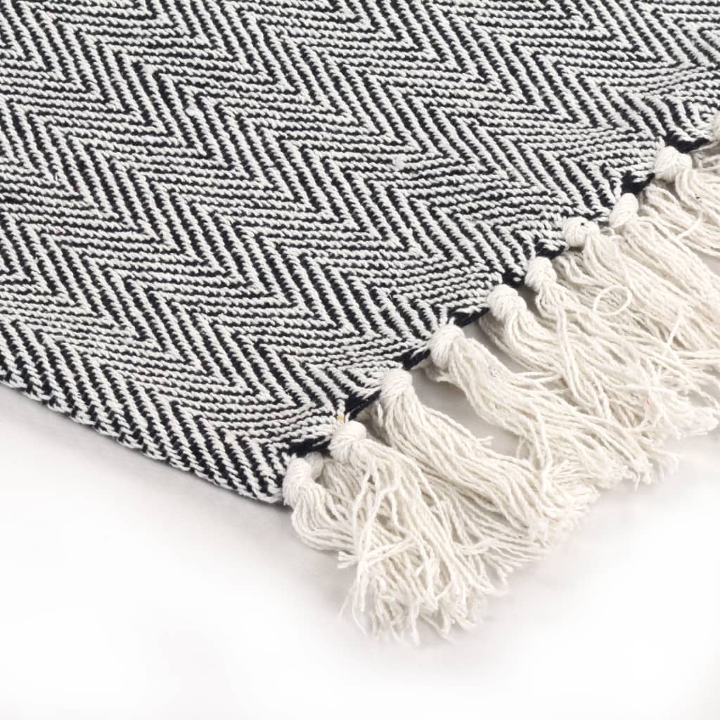 Plaid Visgraat Katoen 160 x 210 cm Marineblauw