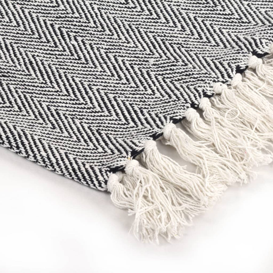 Plaid Visgraat Katoen 160 x 210 cm Marineblauw