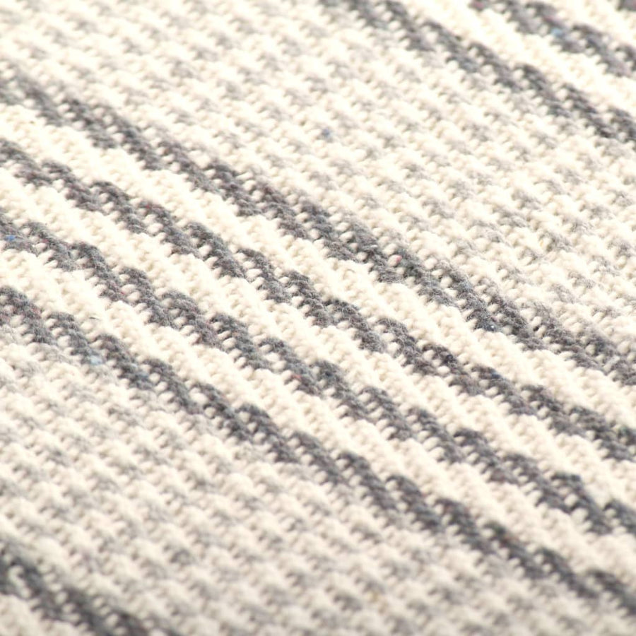 Plaid Strepen Katoen 125 x 150 cm Grijs en wit