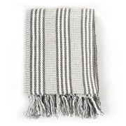 Plaid 160x210 cm katoen grijs wit