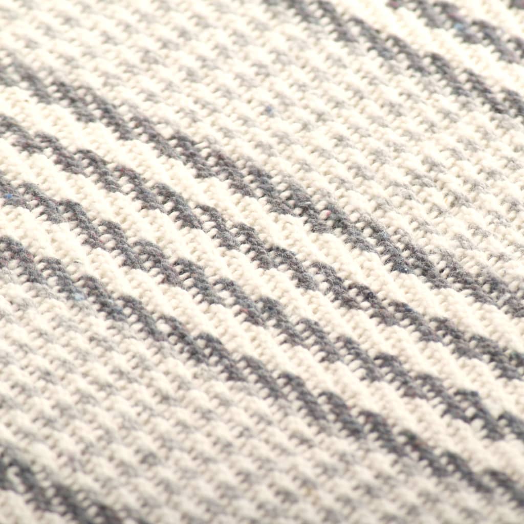 Plaid Strepen Katoen 160 x 210 cm Grijs en wit