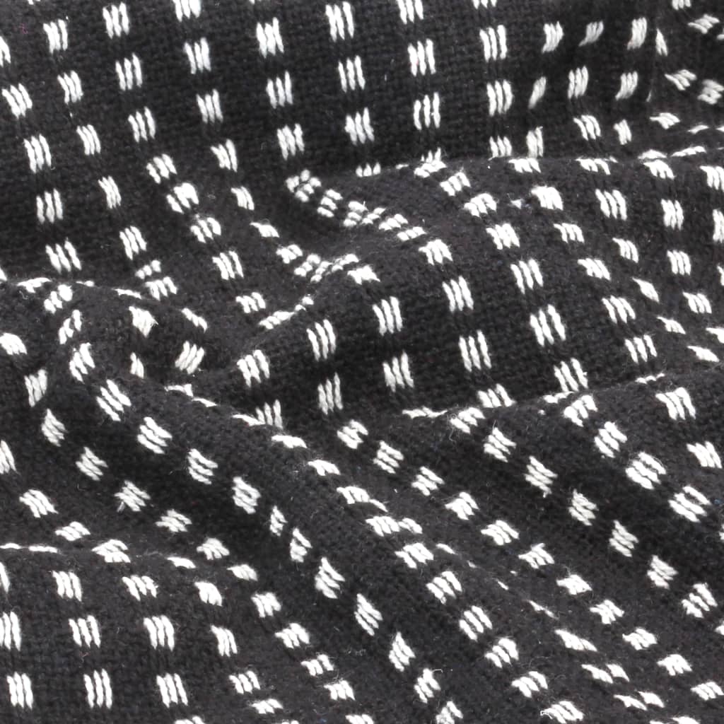 Plaid Vierkanten Katoen 125 x 150 cm Zwart