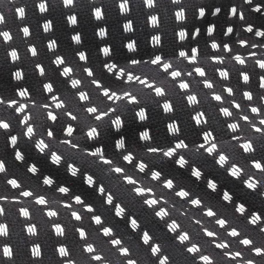Plaid Vierkanten Katoen 125 x 150 cm Zwart