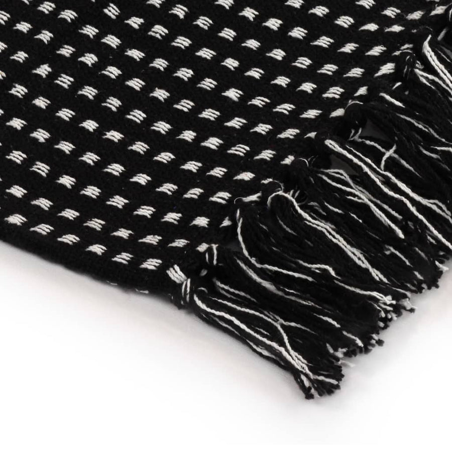 Plaid Vierkanten Katoen 160 x 210 cm Zwart