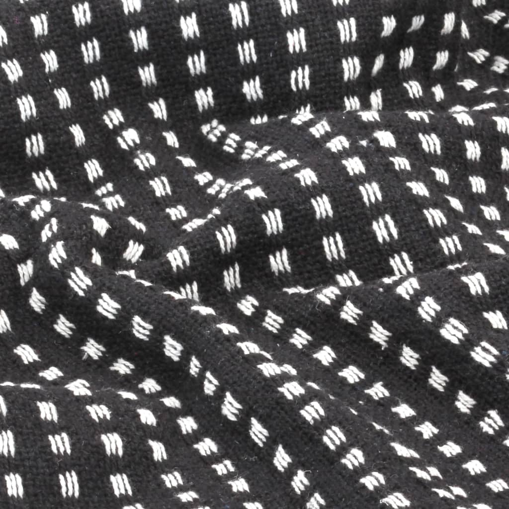 Plaid Vierkanten Katoen 160 x 210 cm Zwart