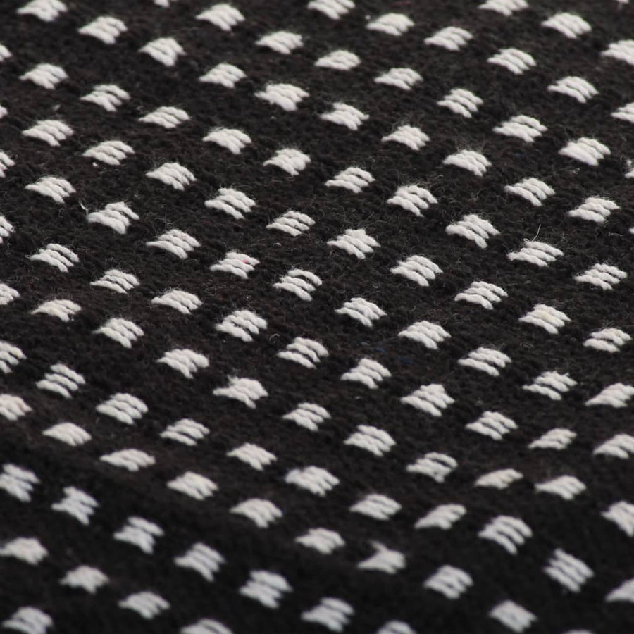 Plaid Vierkanten Katoen 160 x 210 cm Zwart