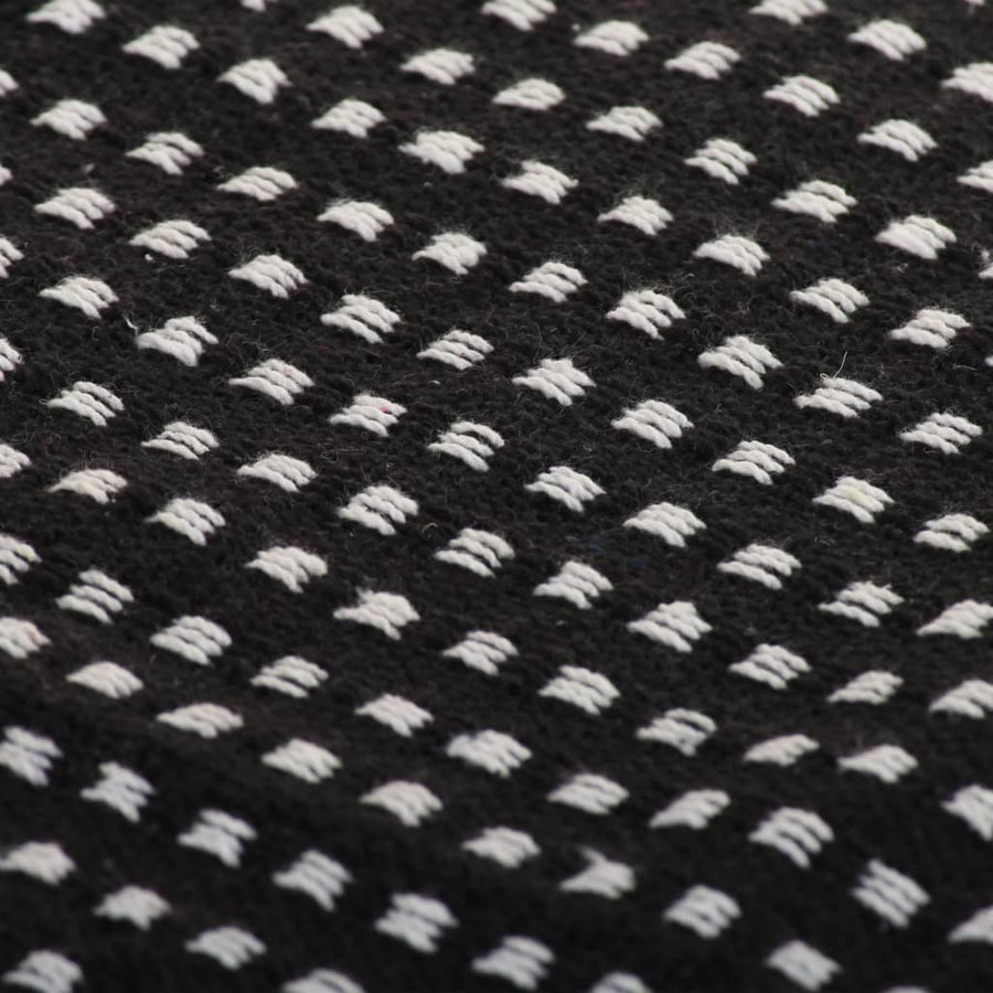 Plaid Vierkanten Katoen 220 x 250 cm Zwart