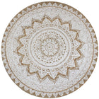 Round printed jute rug 90 cm braided