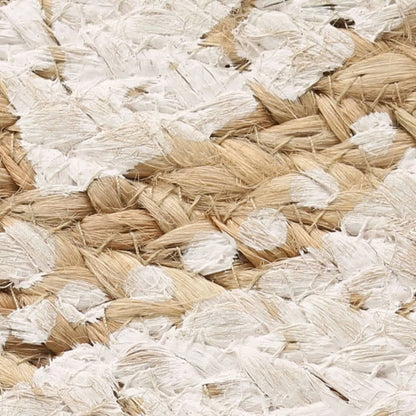 Tapijt Met Print Rond Gevlochten Jute 120 cm