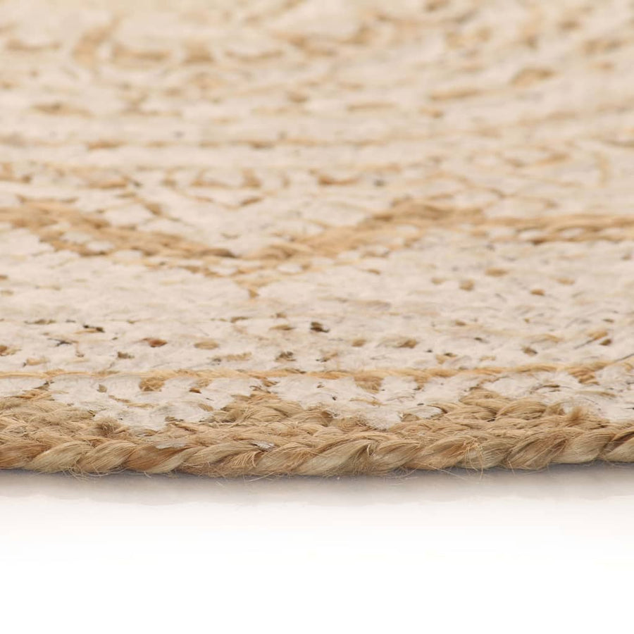 Tapijt Met Print Rond Gevlochten Jute 150 cm