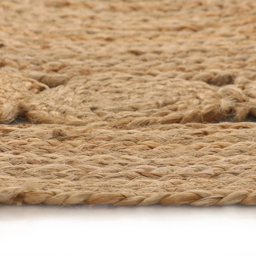 Tapijt Met Ontwerp Rond Gevlochten Jute 90 cm