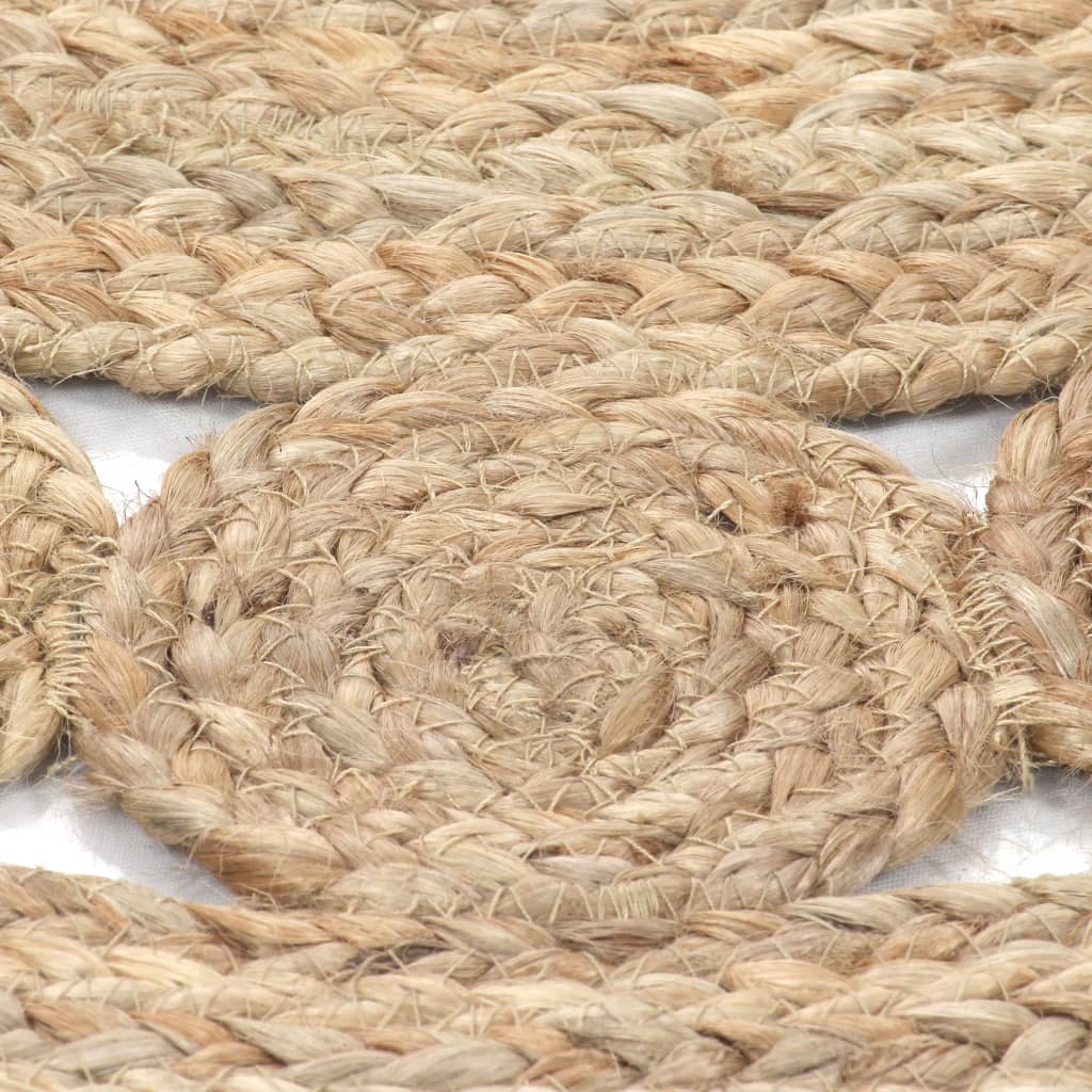 Tapijt Met Ontwerp Rond Gevlochten Jute 90 cm