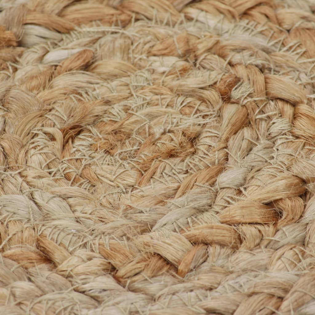 Tapijt Met Ontwerp Rond Gevlochten Jute 90 cm