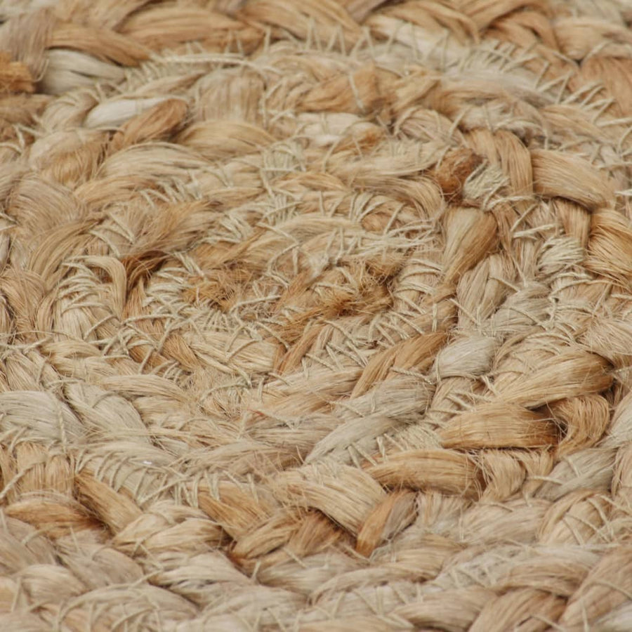 Tapijt Met Ontwerp Rond Gevlochten Jute 90 cm