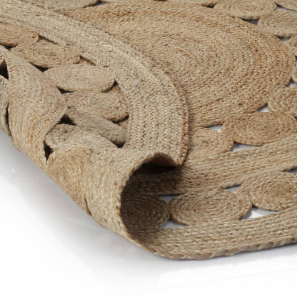Tapijt Met Ontwerp Rond Gevlochten Jute 120 cm