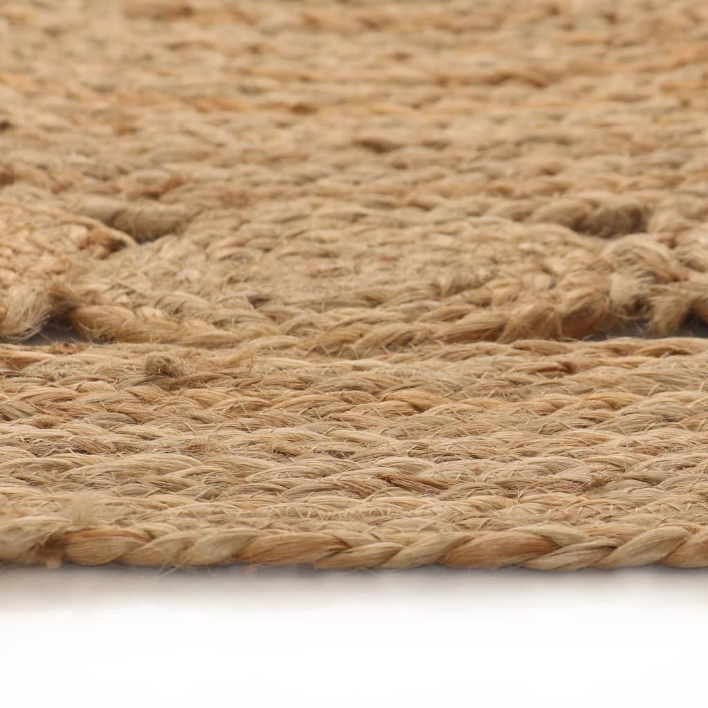 Tapijt Met Ontwerp Rond Gevlochten Jute 120 cm