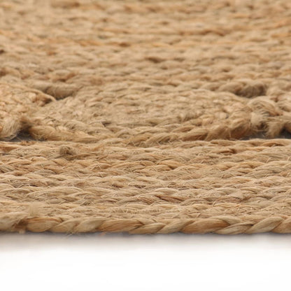 Tapijt Met Ontwerp Rond Gevlochten Jute 120 cm
