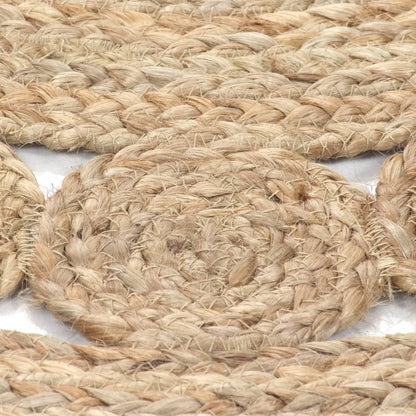 Tapijt Met Ontwerp Rond Gevlochten Jute 120 cm