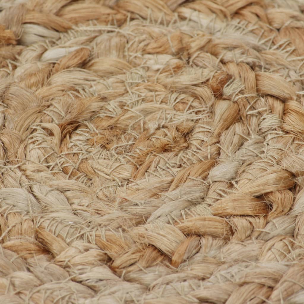 Tapijt Met Ontwerp Rond Gevlochten Jute 120 cm