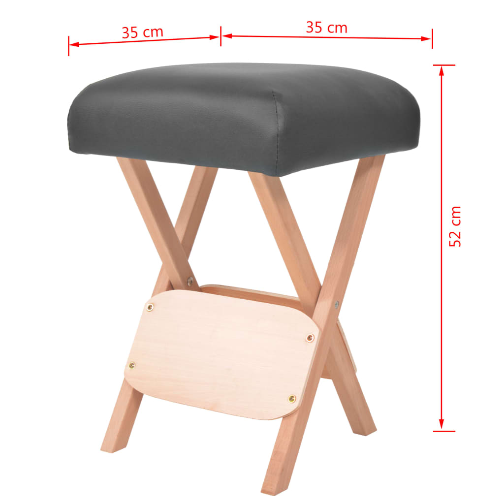 Massagekruk Met 12 Cm Dikke Zitting 2 Bolsters Inklapbaar Zwart