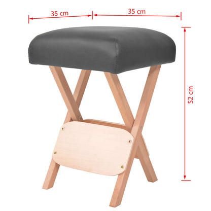 Massagekruk Met 12 Cm Dikke Zitting 2 Bolsters Inklapbaar Zwart