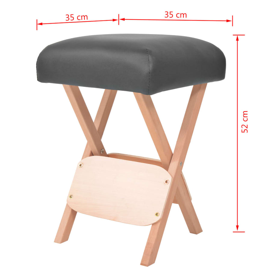 Massagekruk Met 12 Cm Dikke Zitting Inklapbaar Zwart