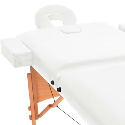 Massagetafel 10 Cm Dik 2 Zones Inklapbaar Wit