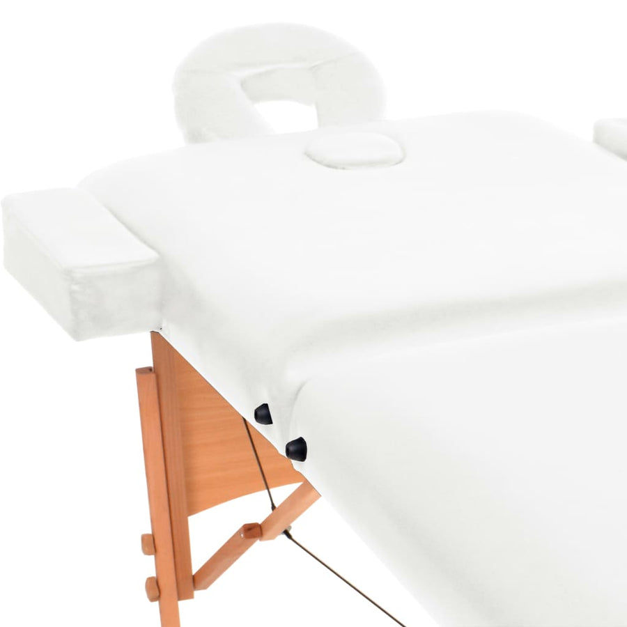 Massagetafel 10 Cm Dik 2 Zones Inklapbaar Wit