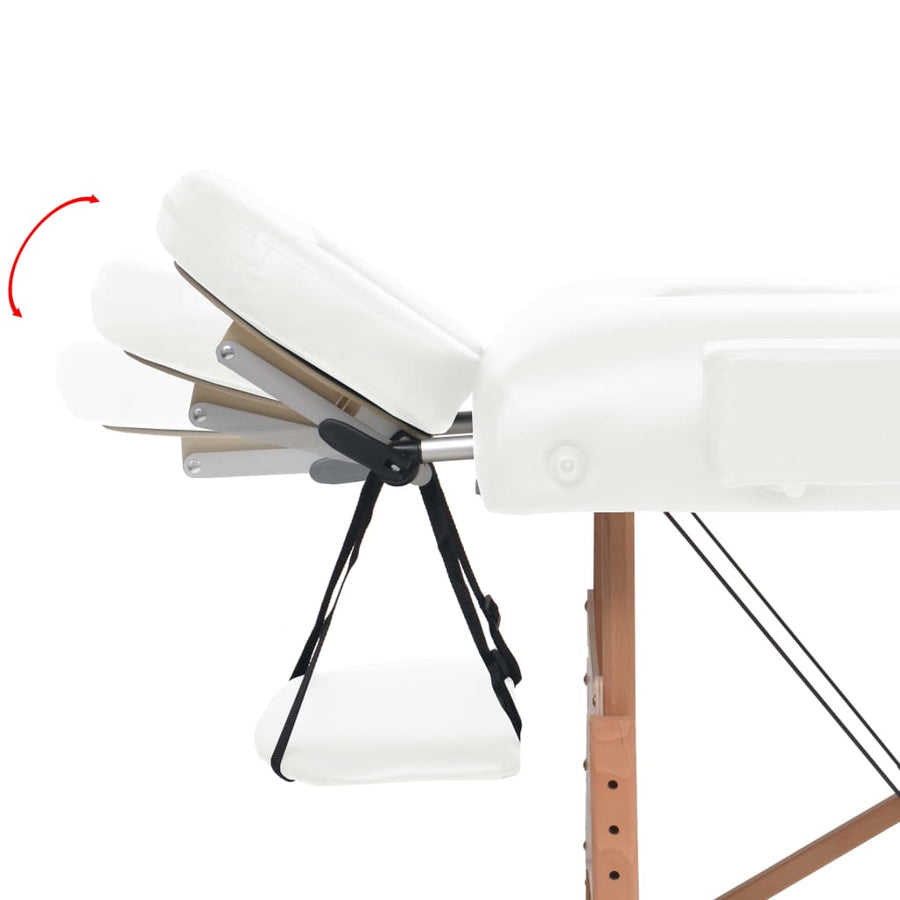 Massagetafel 10 Cm Dik 2 Zones Inklapbaar Wit