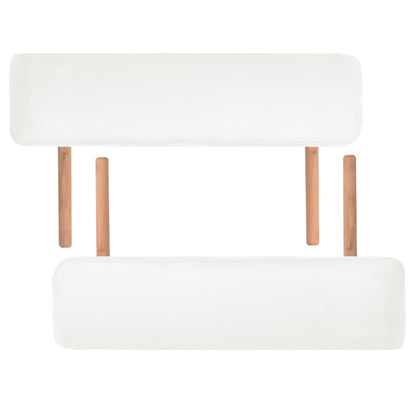 Massagetafel 10 Cm Dik 2 Zones Inklapbaar Wit