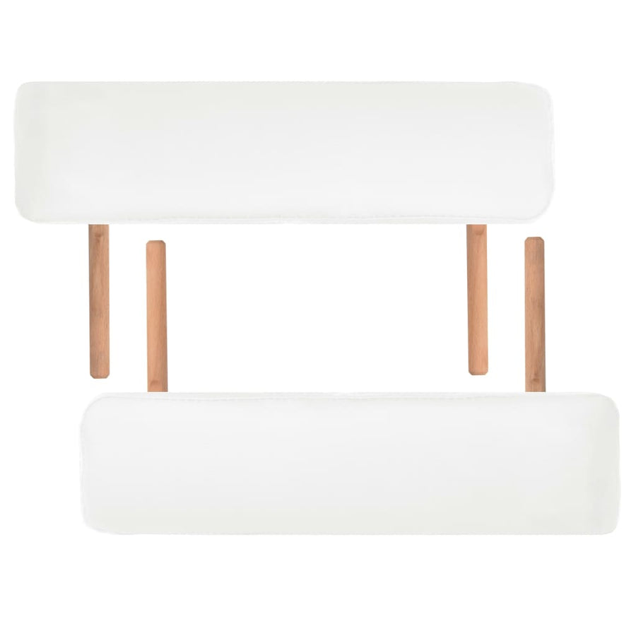 Massagetafel 10 Cm Dik 2 Zones Inklapbaar Wit