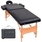 Foldable massage table 2 zones 10 cm thick black