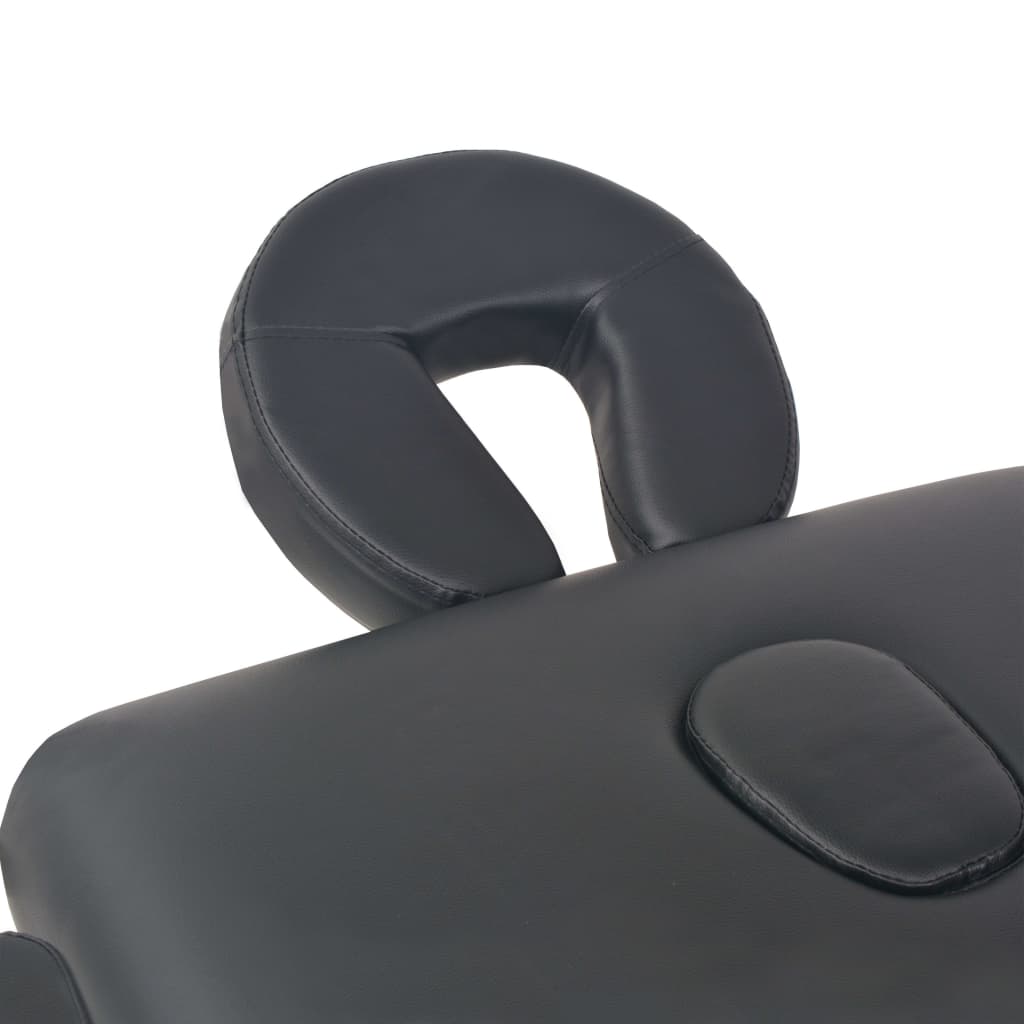 Massagetafel Inklapbaar 2 Zones 10 Cm Dik Zwart