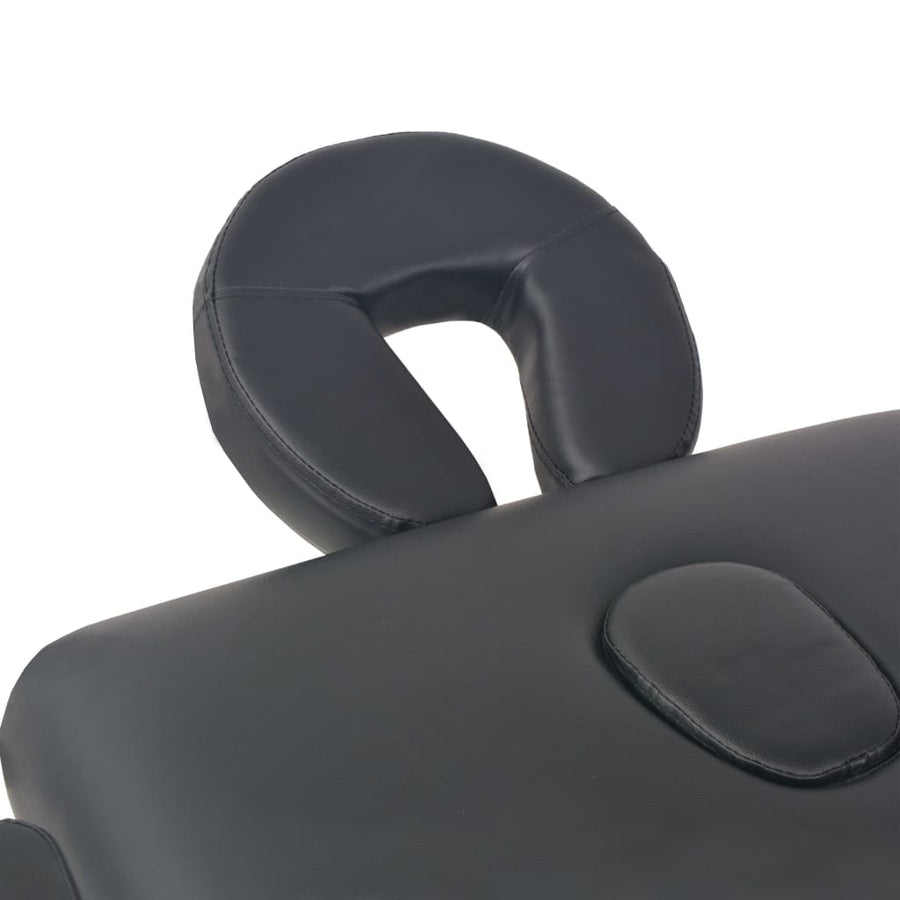 Massagetafel Inklapbaar 2 Zones 10 Cm Dik Zwart